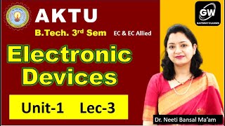 Lec-3 I UNIT-1 I Electronic Devices I EC III Sem I AKTU I by Dr. Neeti Ma'am I Gateway Classes