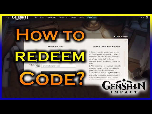 November Redeem Codes Genshin Impact