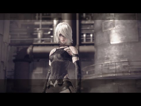 NieR Automata (Japanese Audio) - Boss Fight: A2 vs. Auguste | Berserk Mode Fast clear
