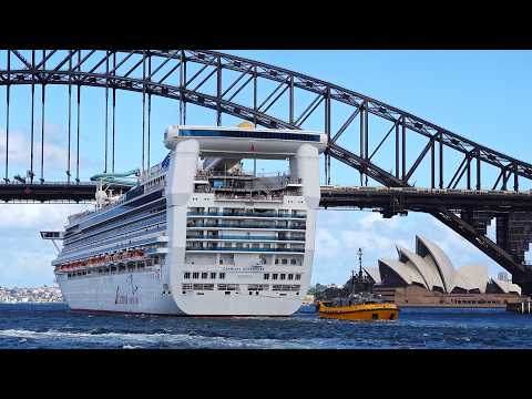 Five Mega Cruise Ships Departing Sydney Harbour | Opera House & Harbour Bridge