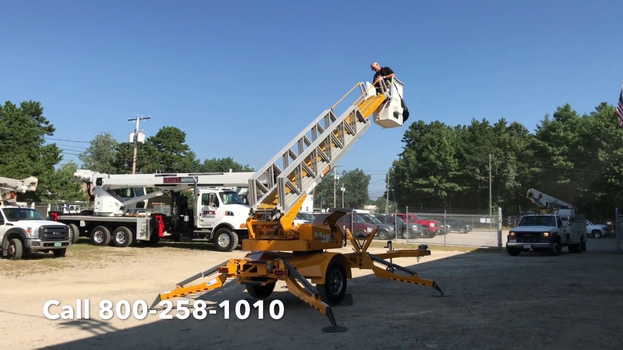 RH tow behind electric aerial ladder demonstration buy at Cues
