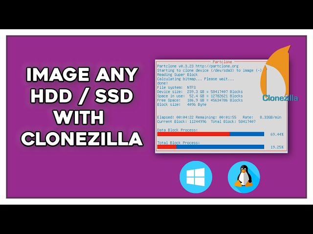 How To Image Any SSD / HDD With Clonezilla - Windows / Linux class=