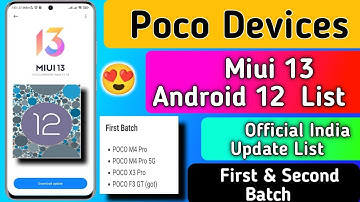 Poco Devices Miui 13 & Android 12 First, Second Batch Update Schedule List | Poco M, X, F, C Series