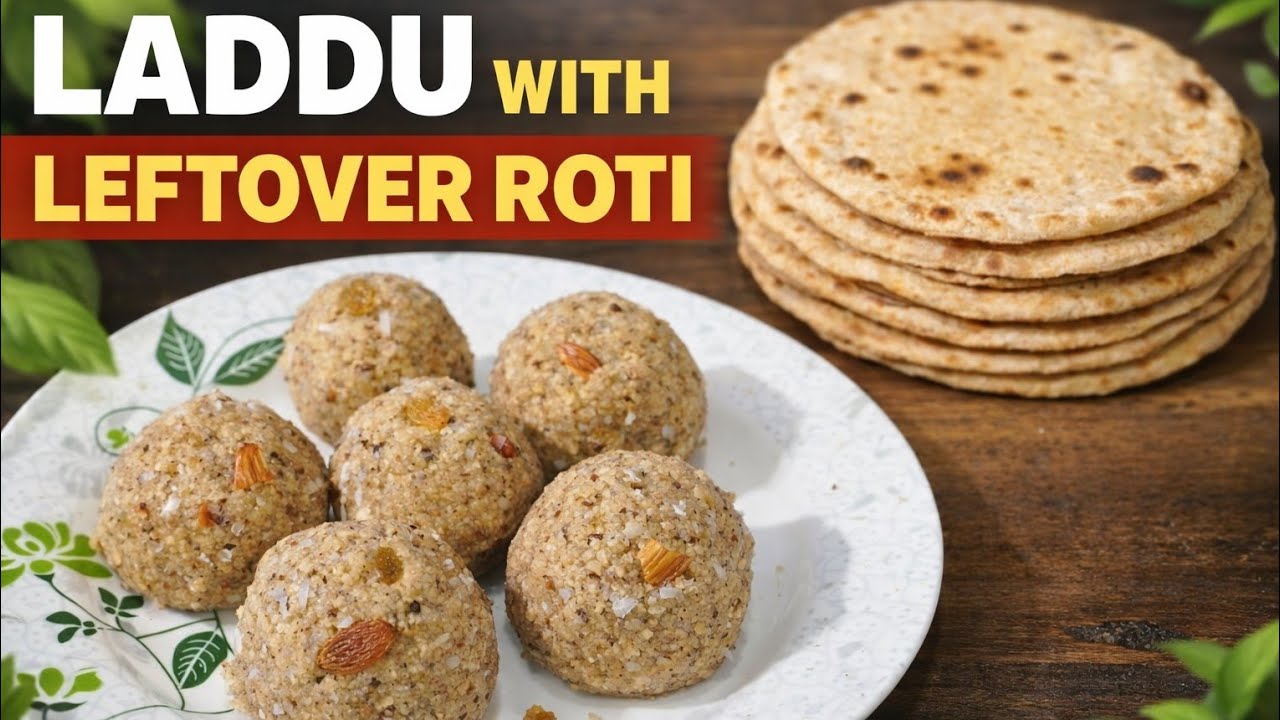 Laddu with leftover roti | chapati laddu recipe | very easy and quick 5 min laddu | 