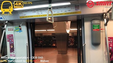 ⁴ᴷ⁶⁰ [Strong Alstom Motor] SMRT Trains, CCL Train Ride [Marymount → Bishan] - Alstom C830 840