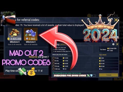 Mad Out 2 PROMO CODES 💸 GIVEAWAYS 💎|| 2024 PROMO CODES || @madoutgames1957 #newpromocode