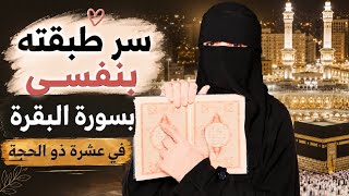 سر طبقته بنفسي بسورة البقرة في عشر ذي الحجة رأيت به العجب العجاب ومادللت عليه احد الابشرني بفصل الله