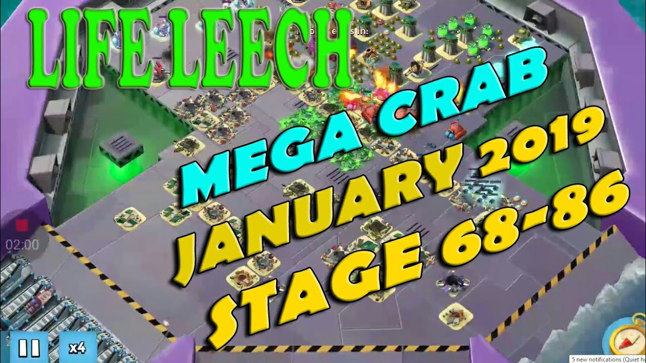 BOOM BEACH || MEGA CRAB JAN 2019 ||  Stage 68 to 86 || 