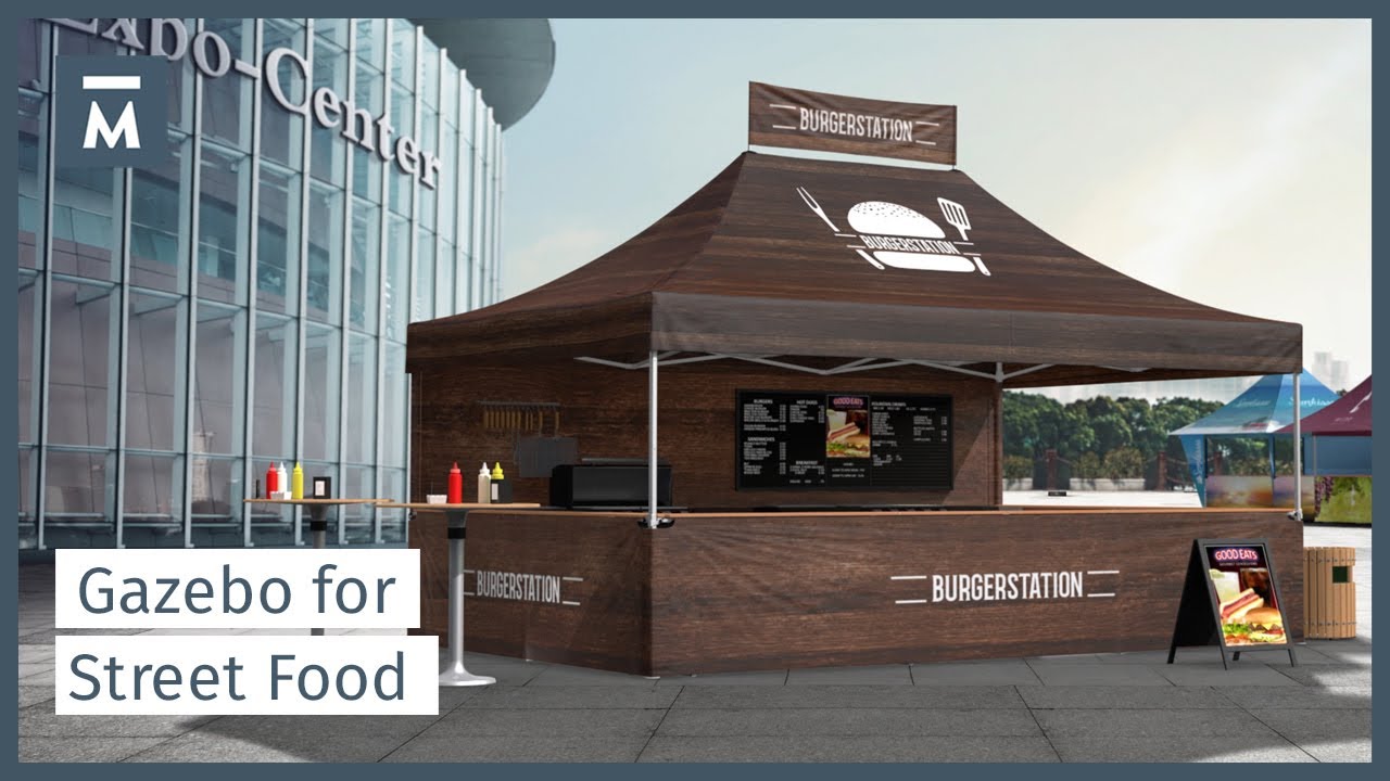 Folding gazebos for street food trucks Mastertent® YouTube