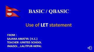 A QBASIC PROGRAM TO SHOW THE USE OF   LET STATEMENT