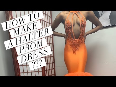 open lace back dress Vintage Orange Halter Satin Long Mermaid Prom Dress with Split