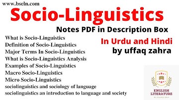 Sociolinguistics an Introduction to Language and Society, in Urdu and Hindi. Sociolinguistics, PDF