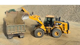 CAT 966L Wheel Loader & Volvo🚛Truck Loading Base Course 4K📸