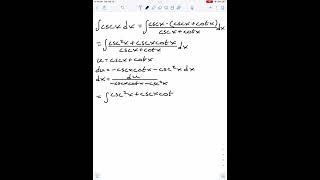 Full Integral Of Cscx