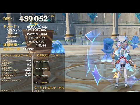 [原神]世界最強シグウィンDPS検査 幽境シグウィン50%
