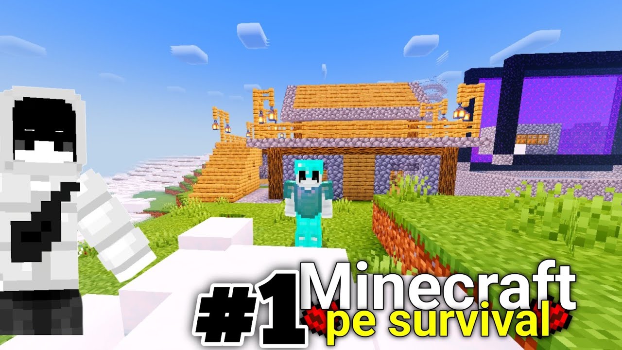 Minecraft PE Survival Series Ep 1 in 1.21 🔥 | Made OP Survival Base ...