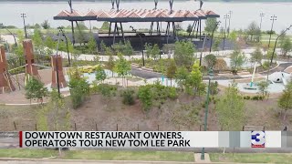 Downtown restaurant owners, operators tour new Tom Lee Park before opening