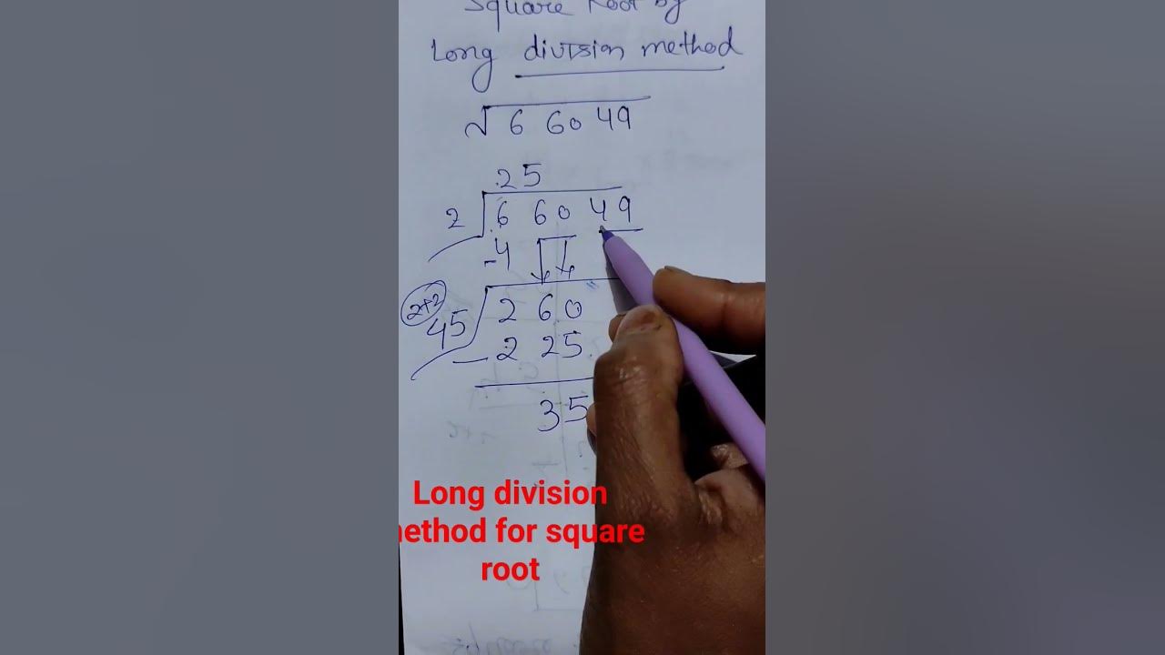 Long Division Method Of Square Root Square Root Of 66049 mathsshorts long-division-method-of-square-root-square-root-of-66049-mathsshorts
