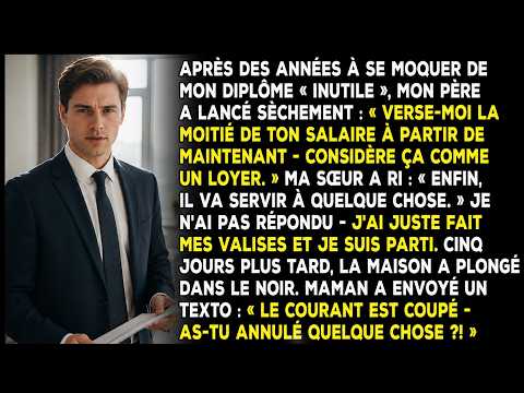 Mon père méprisait mon diplôme… Aujourd'hui, il exige la moitié de mon salaire
