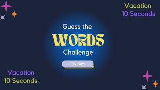 Scrambled Word Game-Guess the Words (Vacation) in 10 Seconds...! screenshot 1