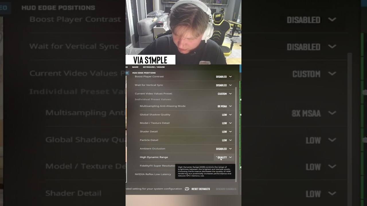 Симпл показывает свои настройки в КС2🔥 