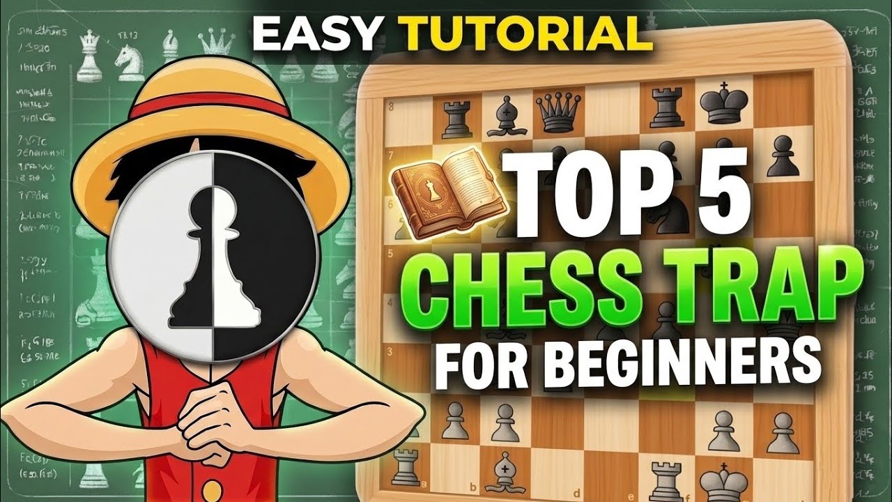 Top 5 chess traps for beginners (easy tutorial) !! 
