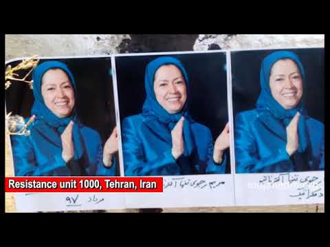 Tehran, Iran Aug 29 Resistance units put up posters of Maryam Rajavi, the president of NCRI