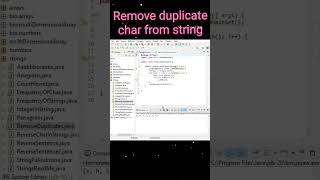 Remove duplicate from#string#interview#questions#2024#duplicate#programming#java#program#remove Net Worth