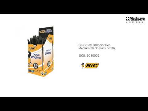 Bic Cristal Ballpoint Pen Medium Black Pack of 50 BC10002