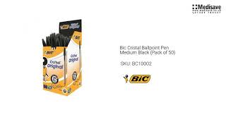 Bic Cristal Ballpoint Pen Medium Black Pack of 50 BC10002