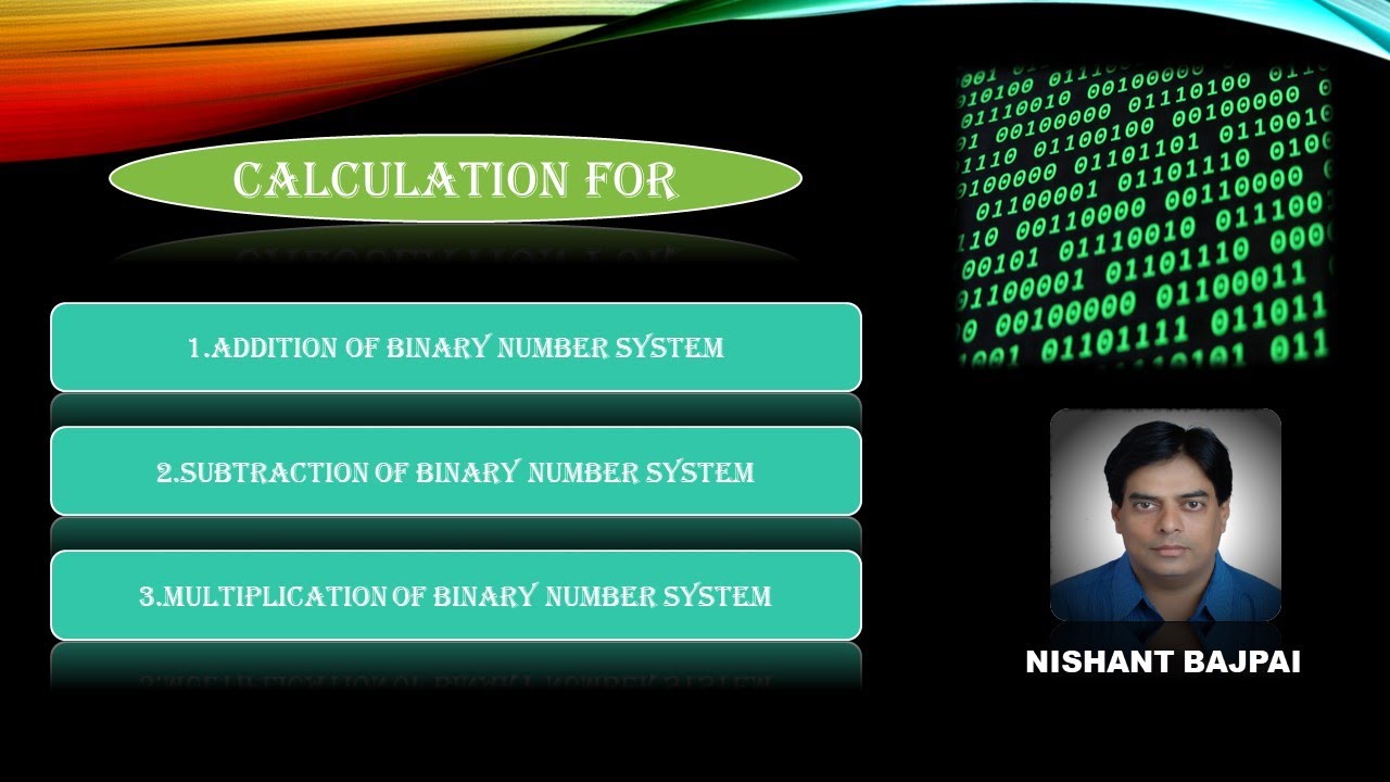 ADDITION,SUBTRACTION,MULTIPLICATION OF BINARY NUMBER SYSTEM BY NISHANT ...