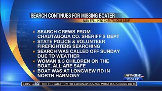 Search continues for man missing in Chautauqua Lake