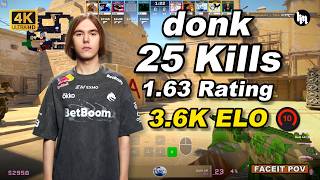 🔥donk (25-9) 1.63 Rating | avg 3.5K ELO | Mirage POV | Jun 15, 2026