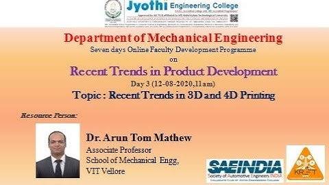 Faculty Development Programme on Recent Trends in Product Development