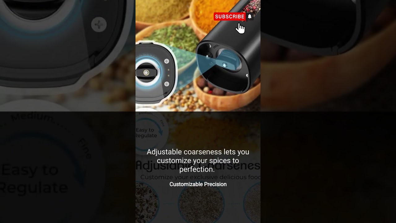 Transform Your Kitchen with the Rechargeable Electric Salt and Pepper Grinder! | Kitchen Tool#shorts