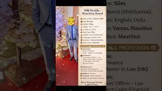 NRI Muslim Groom – Mauritius | Government Officer | LLM UK | Sunni Ahle Sunnat Rishta