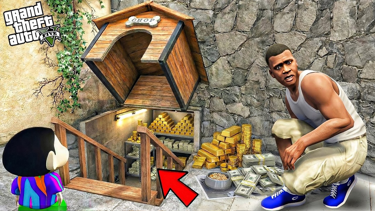 Franklin & Shinchan Find Hidden Secret Base Inside the House! 😱🚪 | GTA 5