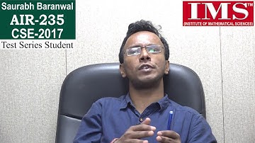 UPSC CSE IAS-2017 Results: AIR-235 Saurabh Baranwal by IMS with Mathematics Optional