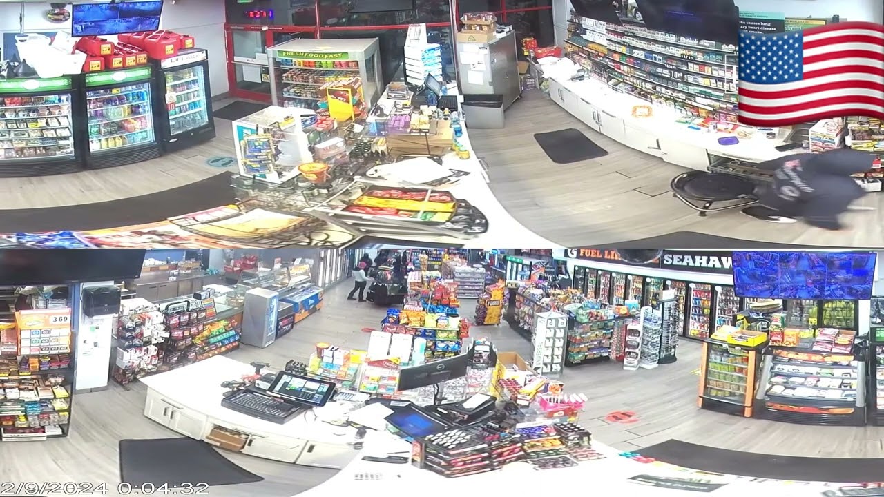 Today three man robbery in American gas-station  store 