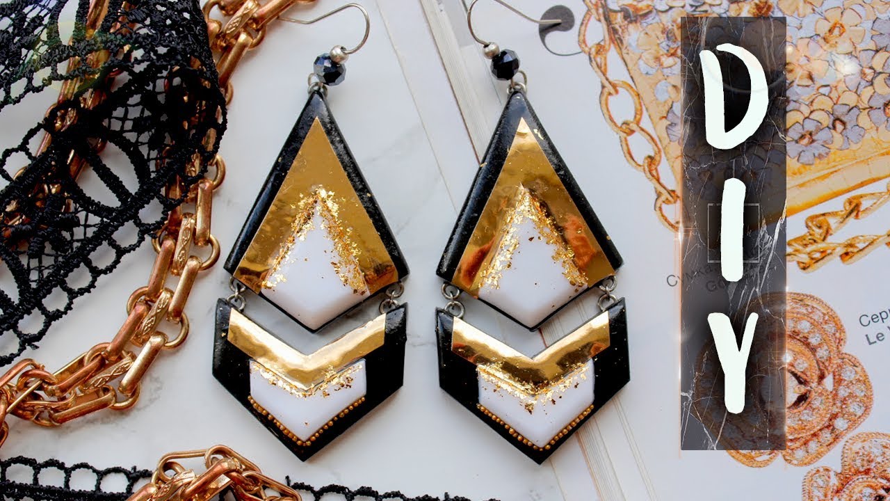 Beautiful Geometric Earrings ► EASY DIY ◄ Polymer Clay