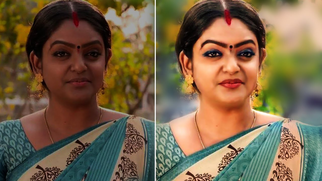 karthika deepam Deepa Black to White || Real Beauti of Deepa || Deepa Makeup Photoshop Tutorial