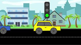 Traffic lights car moving Animation