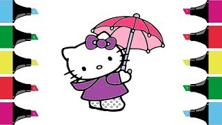 HELLO KITTY Coloring Pages  | Youtube Videos for Children | Art Colors For Kids