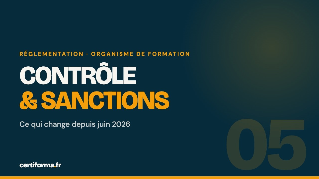 Vidéo Certiforma : contrôle d'un organisme de formation par la DREETS et sanctions 2026