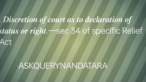 sec 34 of specific Relief Act 1963