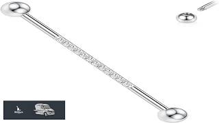 AROWRO Industrial Piercing Jewelry Gold Industrial Barbell Industrial Earrings for Women Men