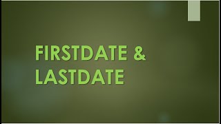 FIRSTDATE & LASTDATE DAX in POWER BI#dax #Power Bi