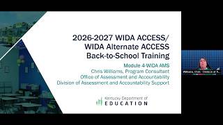 2026-2027 Back to School Trainings: WIDA ACCESS – Module 4