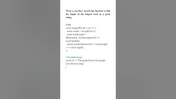 Find Longest Word Length in a given String in JavaScript | #JavaScript | #CodeChallenge