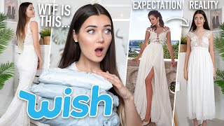 TRYING ON WEDDING DRESSES FROM WISH... SIS THIS AIN'T IT!